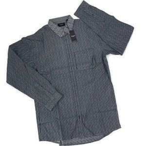 Fremont Tnopayne Gray Pocket Shirt Flower Jacquard Men's Large